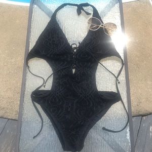 Ralph Lauren one piece crocheted bathing suit